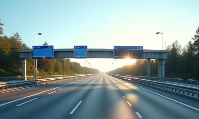 Deutsche Bundesautobahn A9 mit moderner Verkehrsinfrastruktur